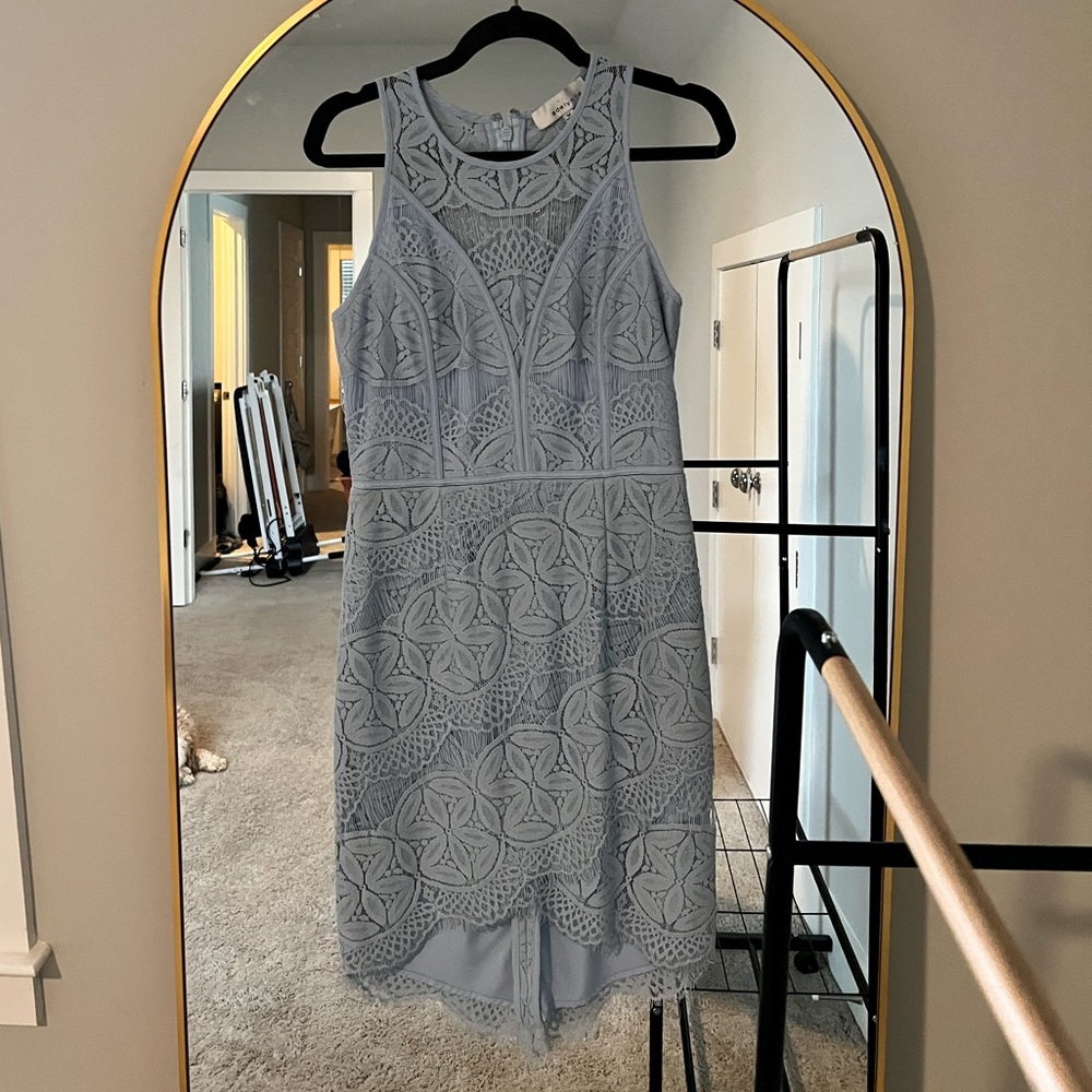 Baby blue spring lace dress